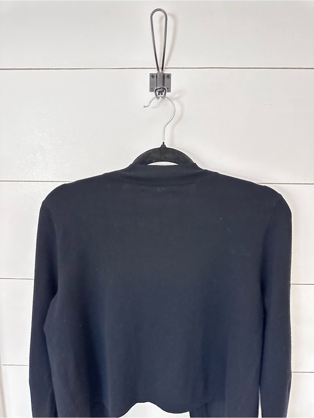 Spence VTG M black pearl lined detail open front classic old money cardigan - Picture 11 of 12